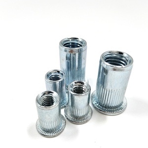 Carbon Steel Open End Rivnuts Large Flat Head Cylindrical Body <strong>Rivet</strong> <strong>Nuts</strong>