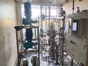 Serbatoio girevole in acciaio inossidabile piccola linea di produzione di controllo della temperatura fermentatore 500 L scala pilota bioreattore