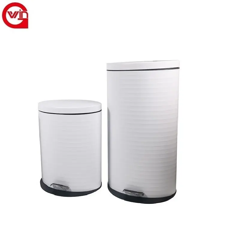 2021 Hot Sellersmall White Metal Iron Dustbin Waste Cabinet Trash 5L 12L 20L 30L Eco Trash Bin