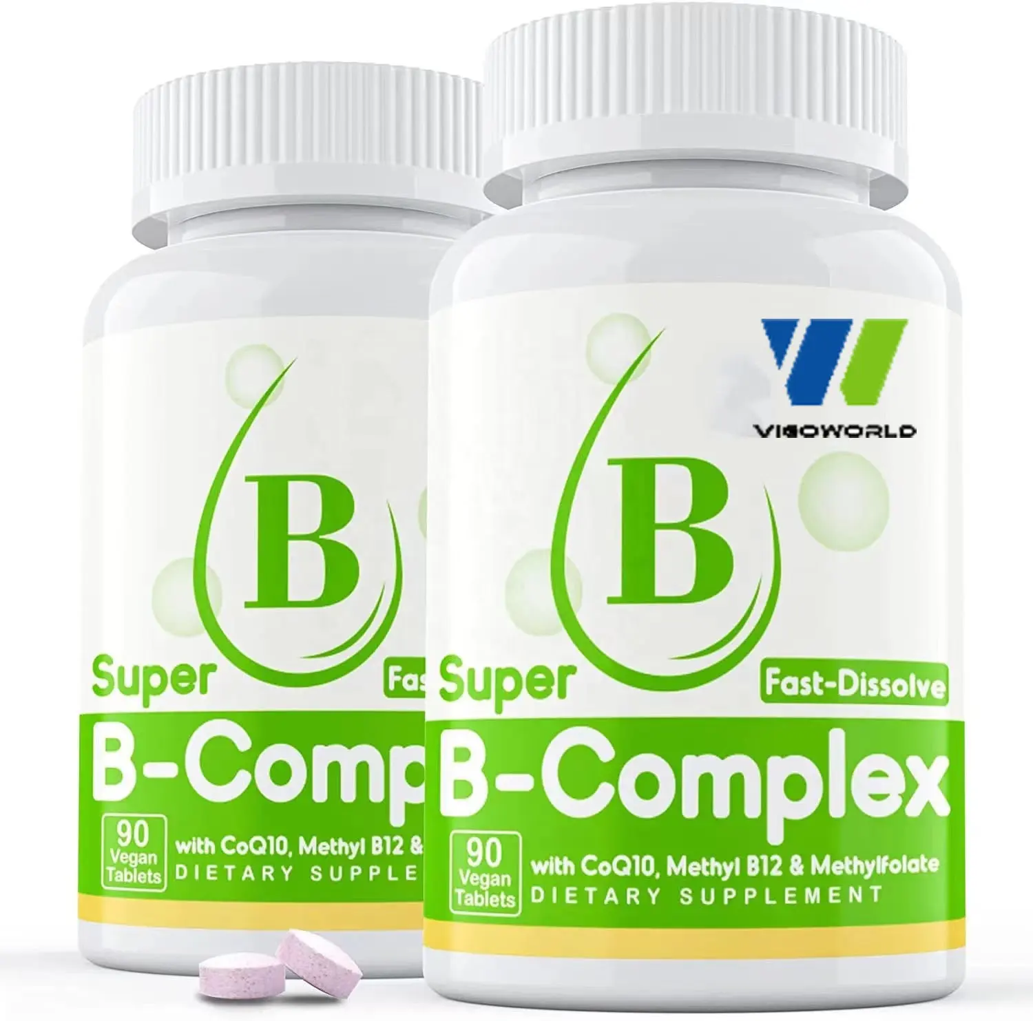 Tabletas de solución rápida de complejo B, promueve niveles de energía, suplemento dietario Sublingual de vitamina B complejo
