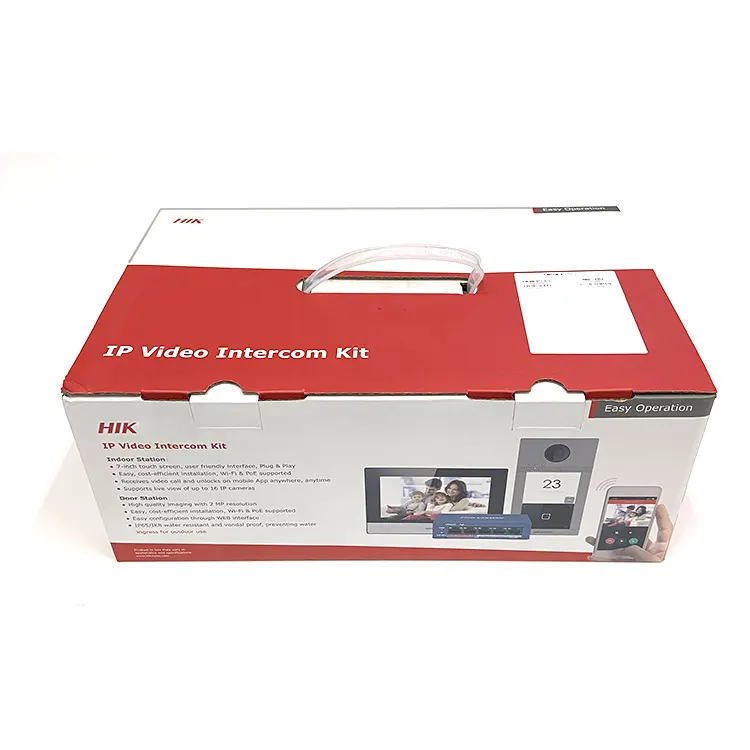 Sistema di interfono Video WIFI DS-KIS604-S sblocco remoto IP stazione esterna Kit di interfono per Monitor interni