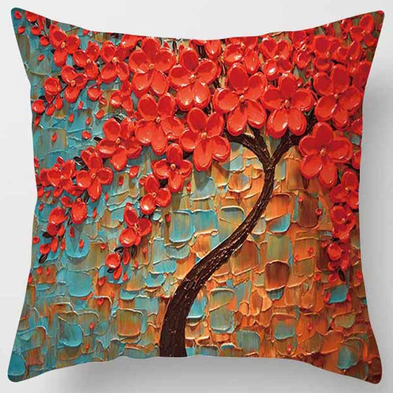 Fond bleu marron avec des fleurs rouges