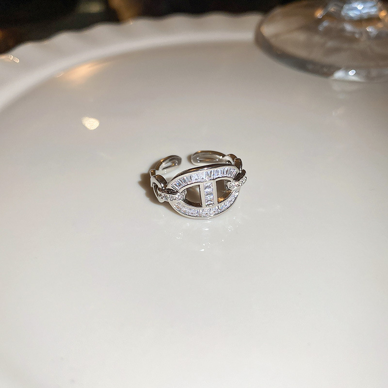 Bague 36# - Argent - Forme en D