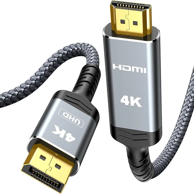 4K DisplayPort ถึง HDMI UHD สาย Uni สายทิศทาง DP ถึงสาย HDMI สําหรับเดสก์ท็อปโปรเจคเตอร์ Dell AMD