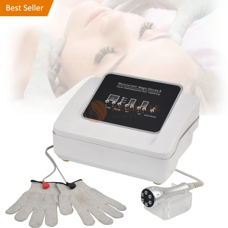 Beauté Spa Salon Utiliser EMS Microcourant Gants Visage Lifting micro courant machine rf radiofréquence massage Facial Toning Device