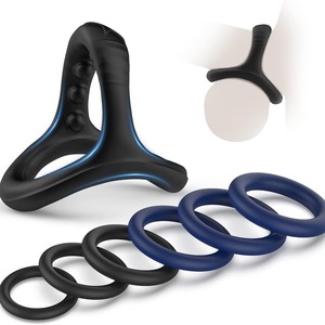 أحجام مختلفة مرنة سيليكون حلقة القضيب لعبة جنسية الذكور تأخير القذف حلقات الديك مجموعة للزوجين - Product Image 5