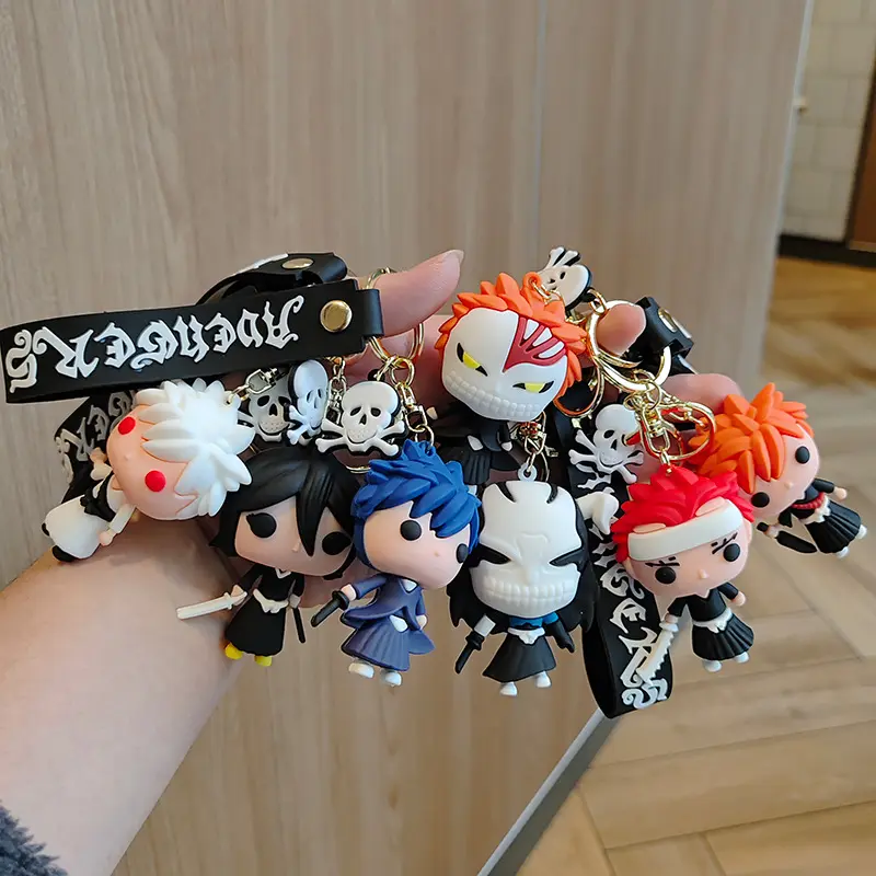 En gros Creative PVC Dessin Animé Anime Narutos Porte-clés Personnalisé 3D En Caoutchouc Pendentif Porte-clés