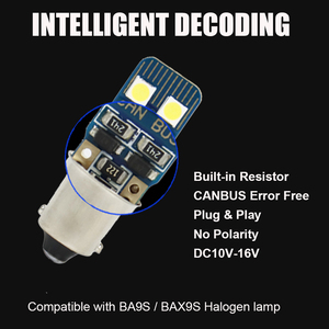 Lanceko BA9S หลอดไฟ LED พร้อมชิป LED 3030 200LM สำหรับ BAX9S BAY9S H6W H21W T4W ใช้ได้กับโมเดล12V CANbus หลอดไฟ LED - Product Image 5