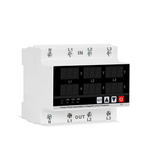 TONGOU, protector contra sobretensiones de voltaje ajustable trifásico, dispositivo de protección de voltaje de relé, salida de 220V, voltímetro nominal de CA de 230V - Product Image 2