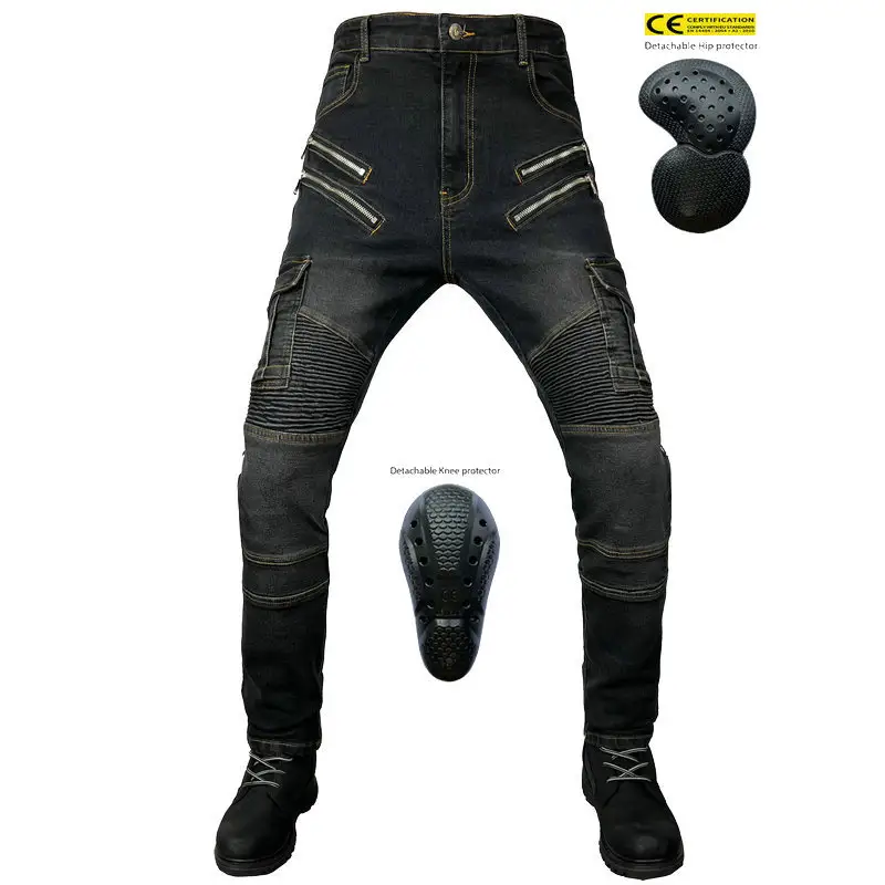 2024 New Men's Motorcycle All Season Drop Pants Cross Country Biker Riding Casual Motorcycle Jeans