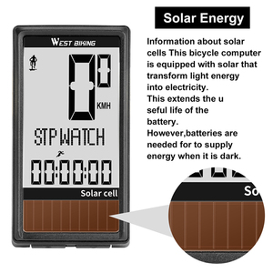 WEST BIKING Digital <strong>Wireless</strong> Exercise <strong>Cycling</strong> Bike <strong>Computer</strong> GPS Waterproof Speed Odometer Road Motorcycle Bicycle Solar <strong>Computer</strong> - Product Image 5