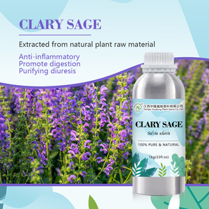皮膚毛拡散剤用有機クラリーセージエッセンシャルオイル-100% 純粋な天然植物アロマセラピーオイル | 治療グレードバルク1kg - Product Image 2