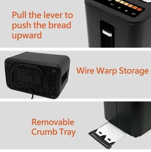 Elettrico commerciale 2 fette di cifra tostapane con LED da cucina Popup nero Smart Touch Screen pannello pane tostapane - Product Image 6