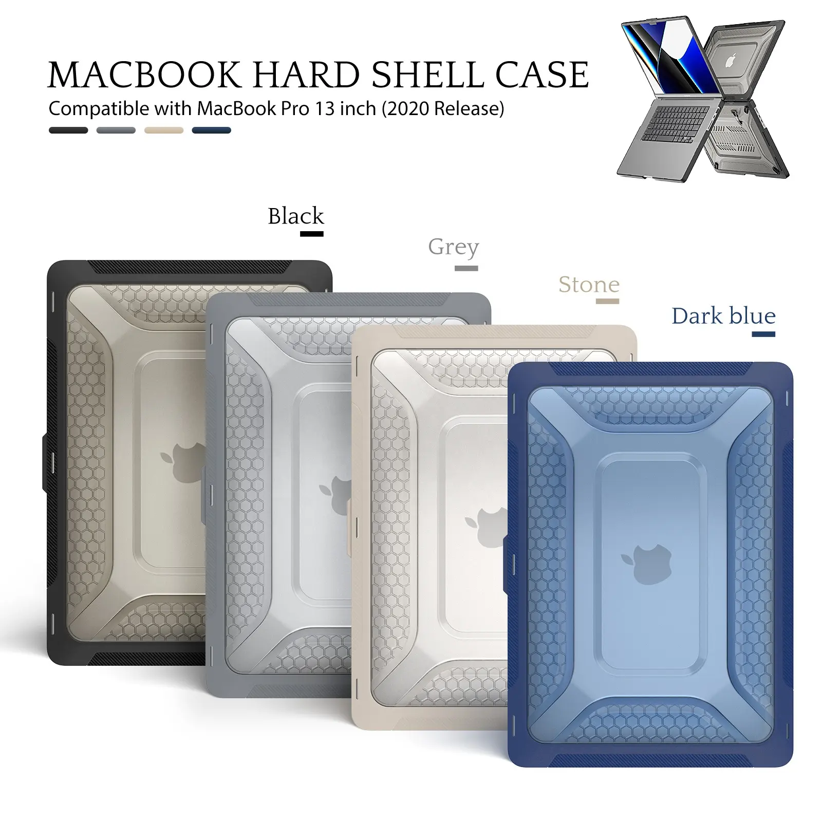 Penutup casing Macbook, sarung HP cetakan desain kustom untuk Macbook 13 14 15 16 inci Pro Air M2 M1 A2941 2022 2023 berdiri plastik keras