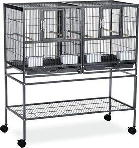 Wholesales Twin Dual Double Large Pet Bird Cage Parrot <strong>Cockatoo</strong> Aviary with Removable Wheels Bird Cage