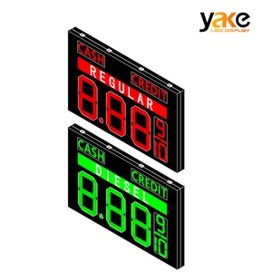 Wasserdicht Guter Preis Yake <span class=keywords><strong>LED</strong></span> Doppelseitige <span class=keywords><strong>LED</strong></span> 88,88 4-stellige <span class=keywords><strong>7</strong></span>-<span class=keywords><strong>Segment</strong></span>-<span class=keywords><strong>LED</strong></span>-Tankstellenschild <span class=keywords><strong>LED</strong></span> Benzin Preis Digital anzeige