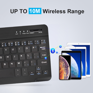 Mini teclado inalámbrico Bluetooth para ipad, tableta, teclado de goma recargable para Android, ios y Windows