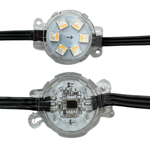 UCS2904-RGBW <strong>LED</strong> Pixel Module DC24V 20pcs/set 30mm Diameter,IP68;1.8W;Black Wire Clear Flat Case RGBW <strong>Led</strong> Point Lights - Product Image 1