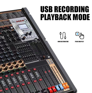 Mezclador de audio de 16 canales Pro, sistema de grabación de sonido de estudio con interfaz de audio para escenario, 1 unidad - Product Image 2