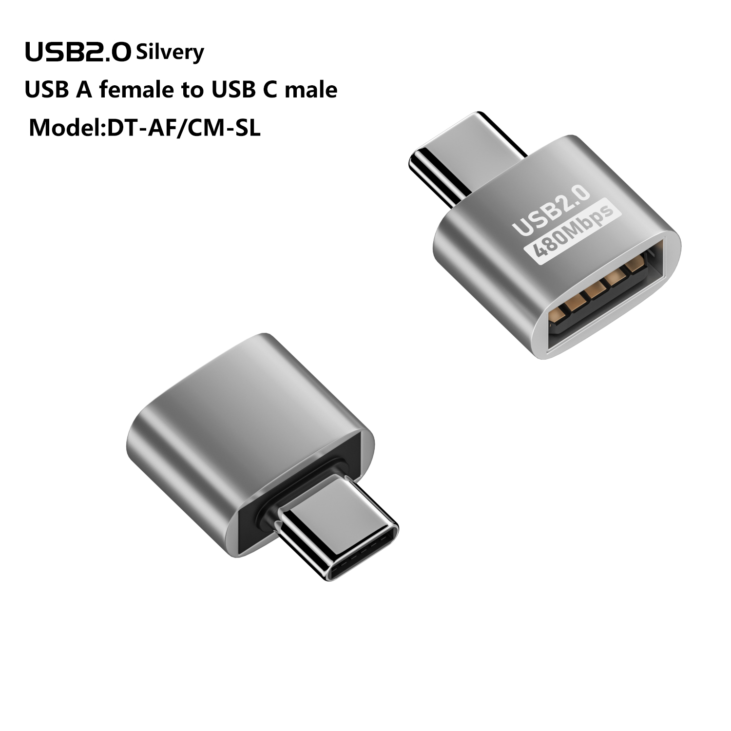 Tipo C maschio a USB femmina argento