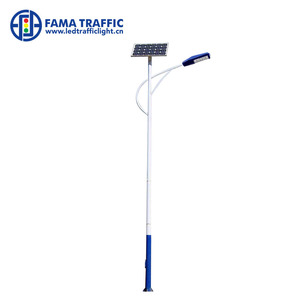 FAMAカスタマイズQ235亜鉛メッキ鋼ソーラー街路灯ポールポストダブルシングルアームLED光源IP65ロードAC中国製 - Product Image 2