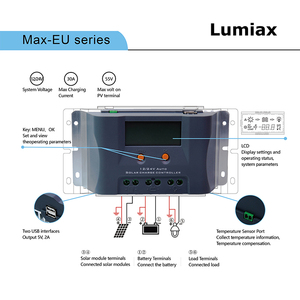 Lumiax 30A 12V 24V PWM สมาร์ทแอลซีดี USB ควบคุมการชาร์จพลังงานแสงอาทิตย์ - Product Image 4