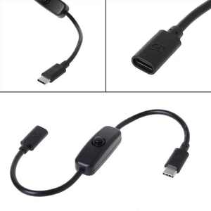 Тип C Male к женскому USB-C кабель-удлинитель для переключателем для Raspberry Pi 4 Android Линейный источник питания мощность источника электропитания - Product Image 5
