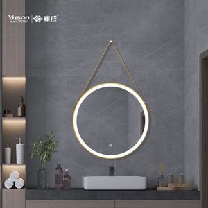 YS57141モダンスタイルラウンドシェイプウォールマウントタッチスクリーンバスルームラウンド<span class=keywords><strong>LED</strong></span>ミラーベルト付き