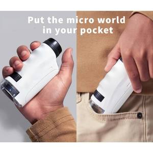 Kit de microscopio de mano, luz Led de laboratorio, 60x-120x, Mini microscopio de mano alimentado por batería con luz Led, ciencia para niños - Product Image 3