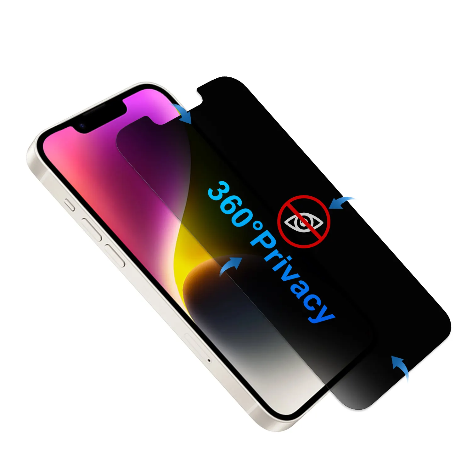Chống gián điệp Tempered Glass trong 360 độ Chất lượng cao sự riêng tư bảo vệ màn hình trường hợp thân thiện với Đối với iPhone 13 13 Pro Max 14 14 cộng với