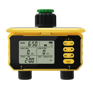 Due presa di energia solare intelligente irrigazione Timer irrigatore di irrigazione Controller della pompa con sensore di pioggia e blocco del bambino per il giardino - Product Image 1