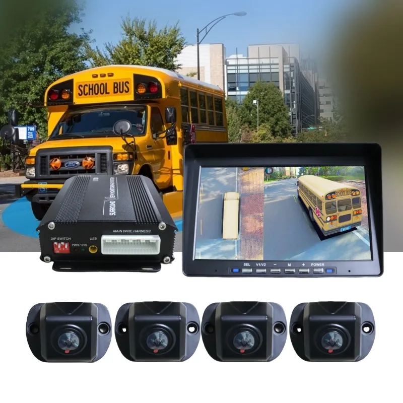 Auto Vehicle All Round 360 Degree full around Panoramic Surround Voiture Security Bird View 3d Avm Car Camera System for Truck
