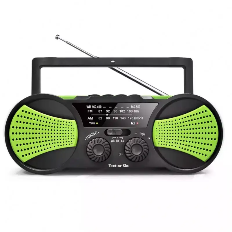 Nieuwste Tornado Draagbare 4000 Mah Batterij Solar Crank Radio Oplaadbare Usb Mp3 Speler Hand Crank Solar Sos Alarm Radio Fm