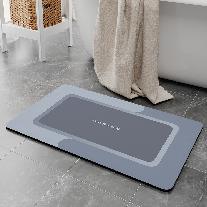 Alfombra de baño de tierra de diatomeas - Cuadrado Morandi gris claro
