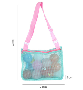 गर्म बिक्री कस्टम बच्चों के लिए तैराकी कंधे बैग बच्चों पकड़े खिलौना समुद्र तट जाल बैग बच्चों शंख एकत्रित ढोना शुद्ध बैग - Product Image 4