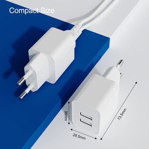 Yüksek hızlı ab tak 2 USB 10.5W güç Android telefon şarj cihazı almanya için uygun, İtalya, fransa - Product Image 5