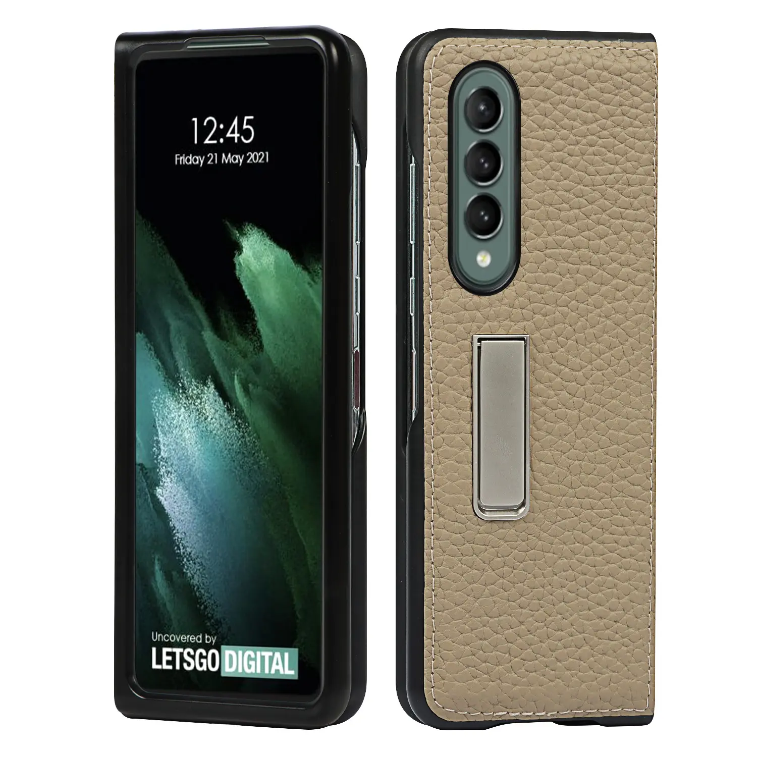 For samsung galaxy z fold 2 leather flip cover folding leather cover business style phone case wholesale scratchproof phone case