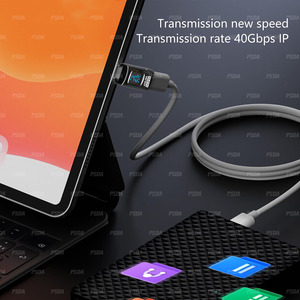 Adaptador pequeño USB C macho a hembra con velocidad de 40Gbps Carga rápida de 140W y pantalla de visualización digital de salida de Video 8K - Product Image 2