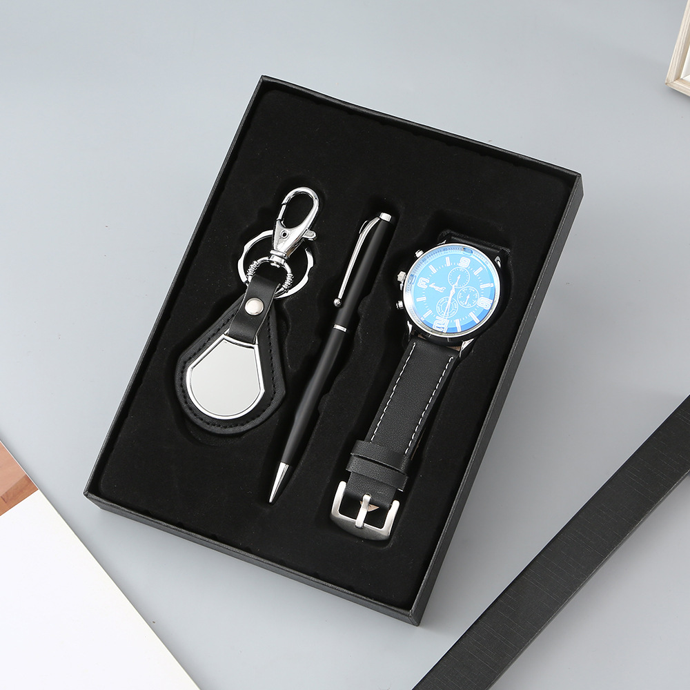 Montre + Stylo à bille + Porte-clés