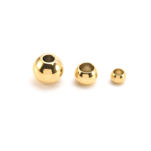 Aço inoxidável colorfast rodada Bead spacer ouro/rosa ouro solto talão pulseira ornamento gaxeta mão <span class=keywords><strong>string</strong></span> acessórios