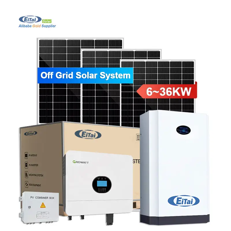 Eitai High Quality Off Grid 48V 5000W Home Energy Solar Panel 10Kw Pv Power System with Roof Bracket