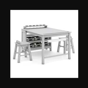 Eşya kutuları ve dışkı ile zanaat masa oynarken ve çizim çocuklar için 4 in 1 etkinlik tablosu - Product Image 6
