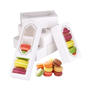 Lớn Đồng Bằng Rỗng Thùng Carton Trắng Macaron Hộp Rõ Ràng Cửa Sổ Giấy Bao Bì Cho Các Mặt Hàng Bánh Bánh Nướng Bánh Nhỏ Cupcakes Cho Cookie - Product Image 6