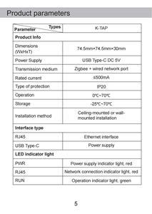 Kanontec K-TAP KNX cổng máy chủ phụ kiện graffiti điểm truy cập không dây được sử dụng có thể kết nối graffiti thiết bị không dây ABS - Product Image 3