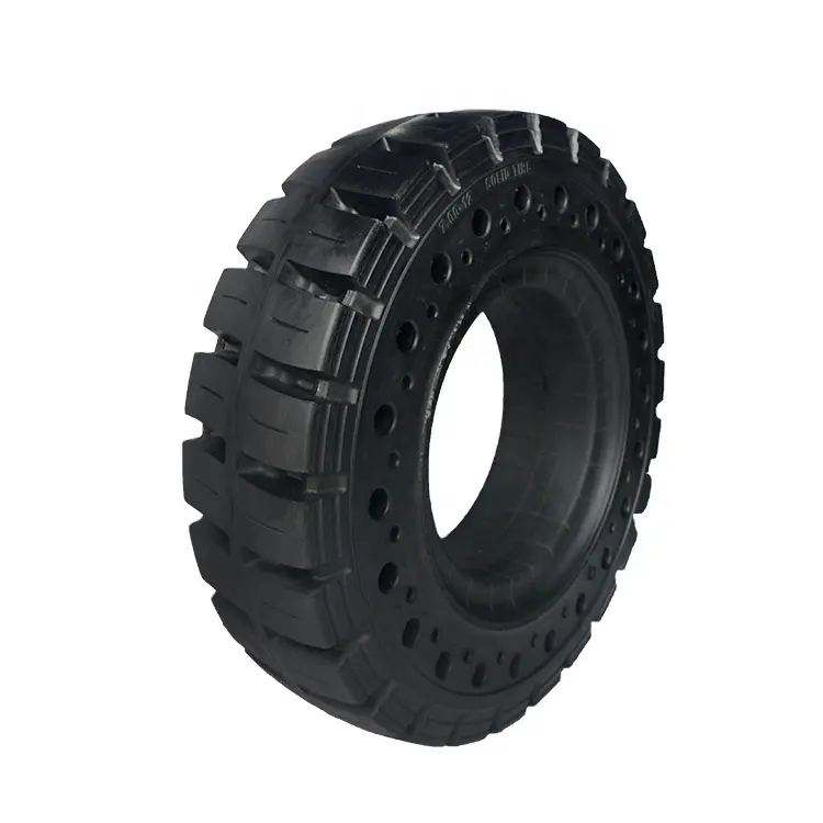 Industrial Solid Tire 7.00-12 28x9-15 300x100 350x100 360x100 400x100 with Holes for Forklift/Sweeper