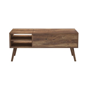 Mesa de centro moderna de mediados de siglo con diseño superior, mesa rectangular de madera grande con diseño elegante - Product Image 4
