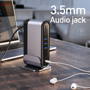 Workstation 17 in 1 Three-screen Different Display Multi-function Type-C HUB Docking Station (EU) - Product Image 3