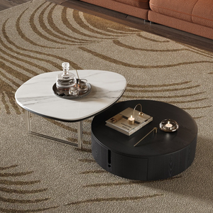 Diamond Stone Glossy <strong>Table</strong> Top Sofa Center <strong>Table</strong> with Drawer Storage <strong>Multi</strong> <strong>Function</strong> and Separable Stolik Kawowy - Product Image 4