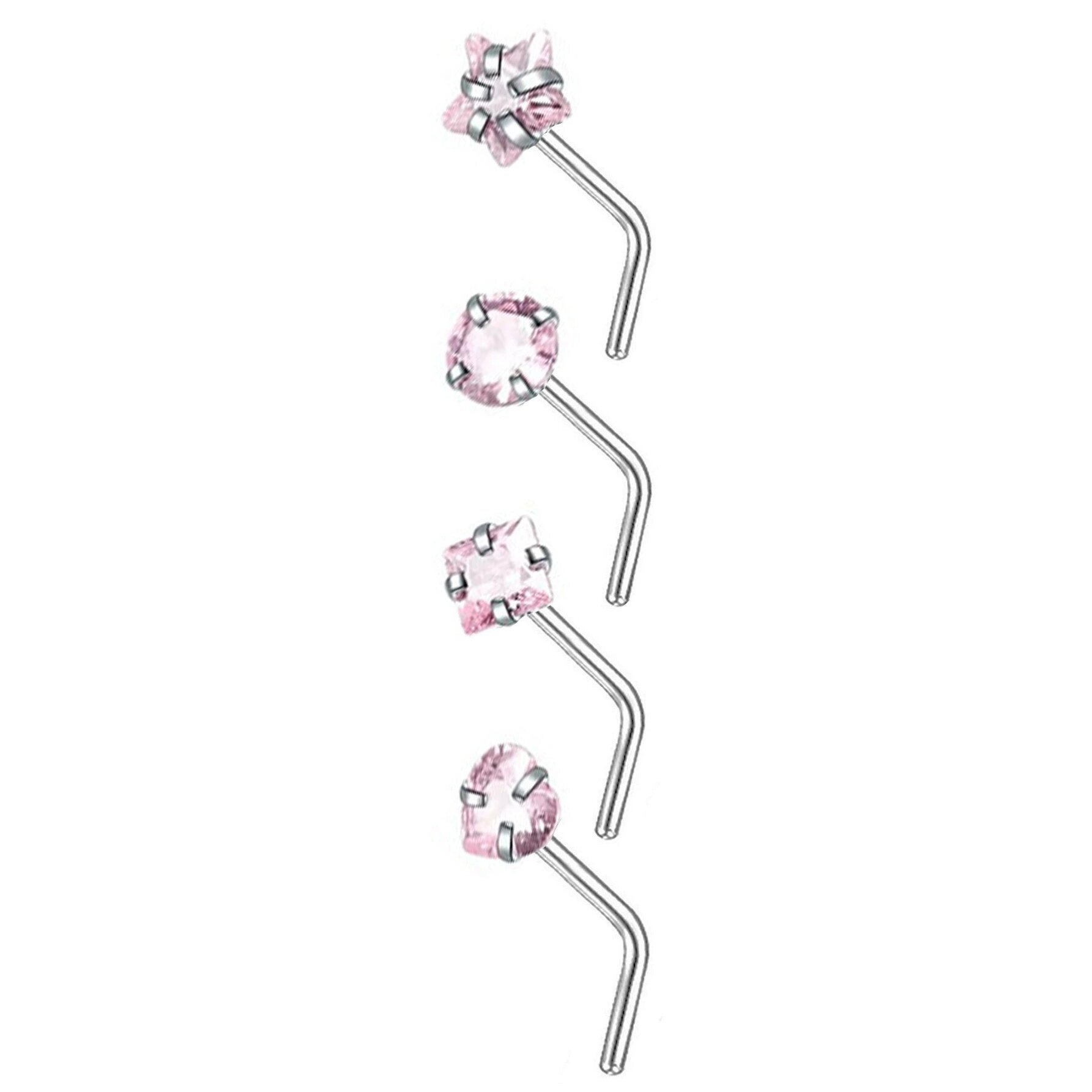 Tige argent-rose-L