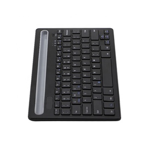 Fábrica al por mayor OEM/ODM Dual Bluetooth Channel Bluetooth Keyboard Teclado inalámbrico con ranura para iPad y teléfonos, iOS Android
